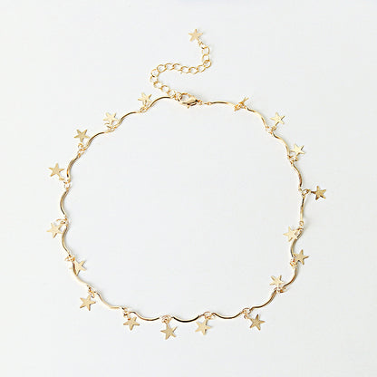Minimalist Star Pendant Choker Necklace for Women