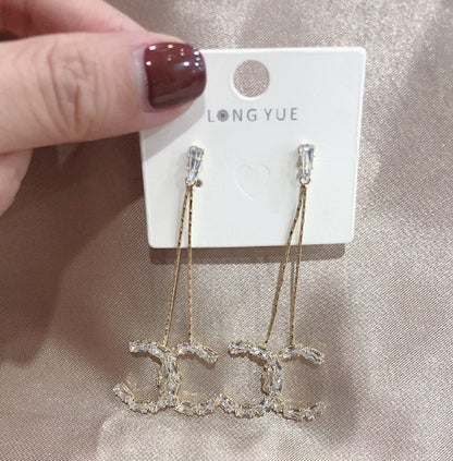 Elegant Long S925 Silver Pearl Earrings for Women