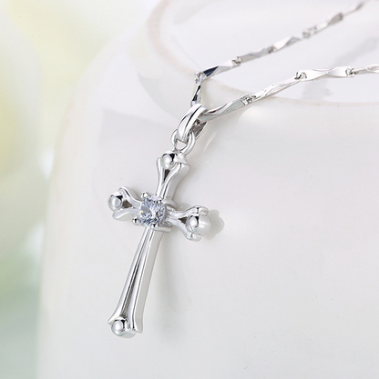 Fashionable Women's Necklace with Bold Cross Pendant