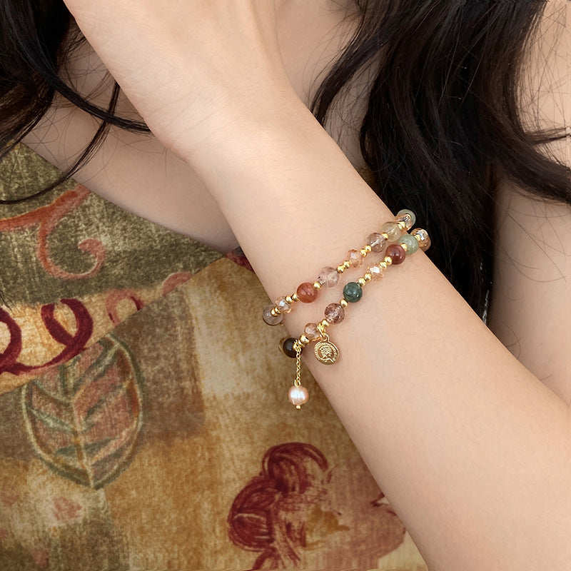 Retro Baroque Pearl Double-layer Portrait Bracelet