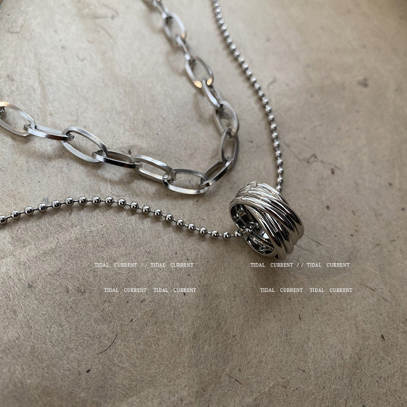 Titanium Steel Necklace for Women - Layered Design