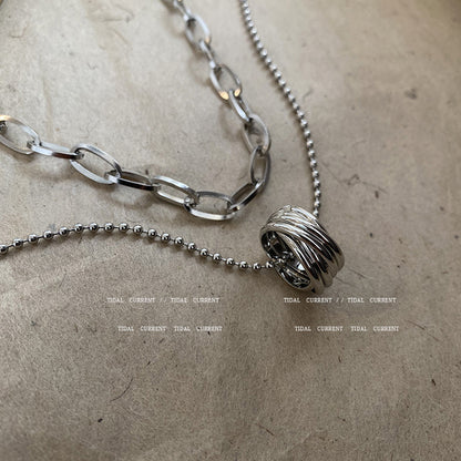 Titanium Steel Necklace for Women - Layered Design