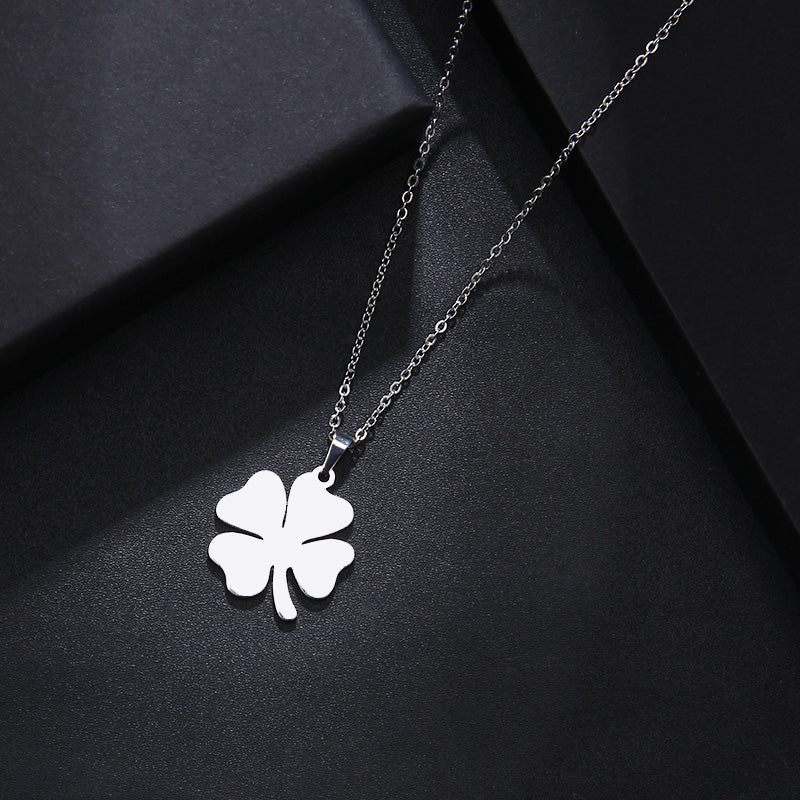Minimalist Stainless Steel Four-Leaf Clover Necklace