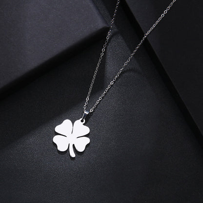 Minimalist Stainless Steel Four-Leaf Clover Necklace