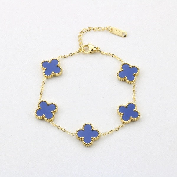 High-End Four Leaf Clover Bracelet in Titanium Steel