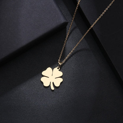 Minimalist Stainless Steel Four-Leaf Clover Necklace