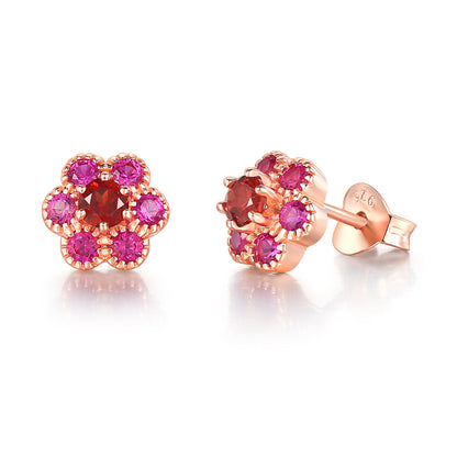 S925 Silver Korean Style Sweet Plum Blossom Earrings