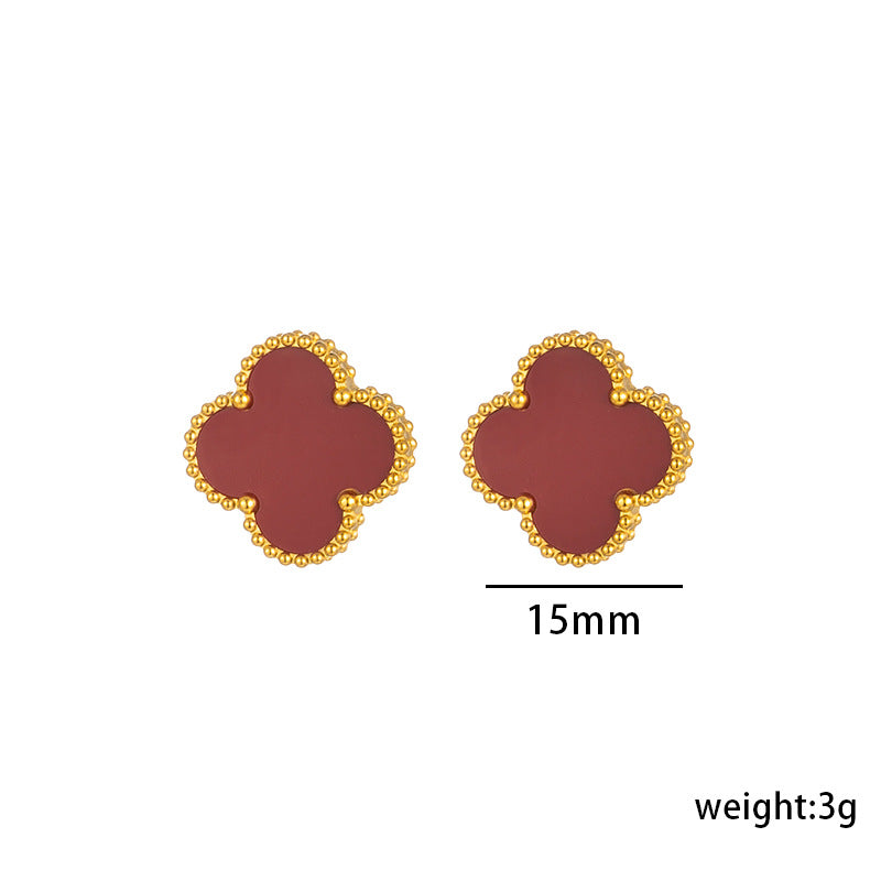 High-End Four Leaf Clover Titanium Steel Necklace