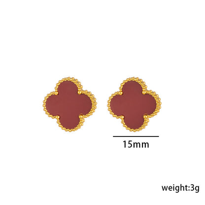 High-End Four Leaf Clover Titanium Steel Necklace
