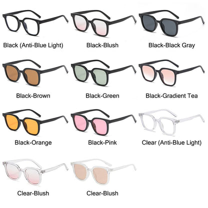 No Makeup Gradient Blush Square UV400 Protective Sunglasses